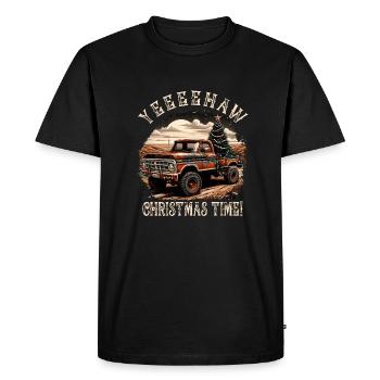Yeehaw C’est Noël – Camionnette - T-shirt Premium bio Homme - noir - Devant - Nico (187cm)