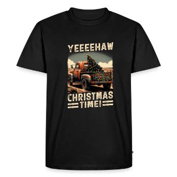 Yeehaw C’est Noël – Camionnette - T-shirt Premium bio Homme - noir - Devant - Nico (187cm)