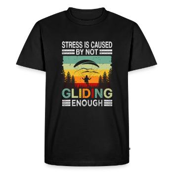 Stress Is Caused By Not Gliding Enough - Men's Premium Organic T-Shirt - black - Front - Nico (187cm)