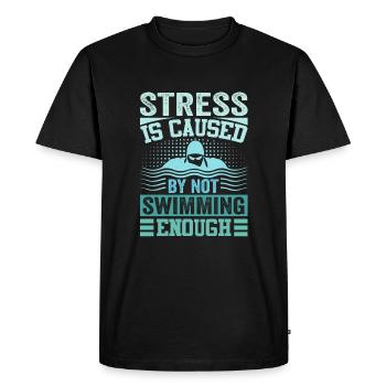 Le stress est causé par le fait de ne pas nager suffisamment - T-shirt Premium bio Homme - noir - Devant - Nico (187cm)