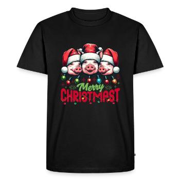 MERRY ChristMAST - Christmas Roast Food Meal - Men's Premium Organic T-Shirt - black - Front - Nico (187cm)