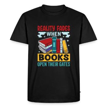 Dicton de rat de bibliothèque - lecteur de livre passionné - T-shirt Premium bio Homme - noir - Devant - Nico (187cm)