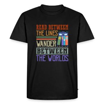 Dicton de rat de bibliothèque - lecteur de livre passionné - T-shirt Premium bio Homme - noir - Devant - Nico (187cm)