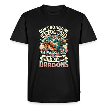 Fictional Dragons – A Committed Relationship - Men's Premium Organic T-Shirt - black - Front - Nico (187cm)