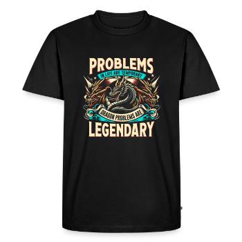 Les problèmes des dragons sont légendaires – Médiéval - T-shirt Premium bio Homme - noir - Devant - Nico (187cm)