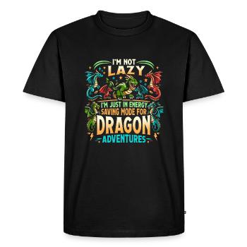 Dragon Adventures - Je ne suis pas paresseux - Dragon Books - T-shirt Premium bio Homme - noir - Devant - Nico (187cm)