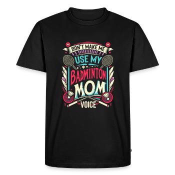 BADMINTON Maman Voix - Federball Mama - T-shirt Premium bio Homme - noir - Devant - Nico (187cm)
