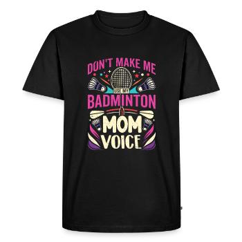 BADMINTON Maman Voix - Federball Mama - T-shirt Premium bio Homme - noir - Devant - Nico (187cm)