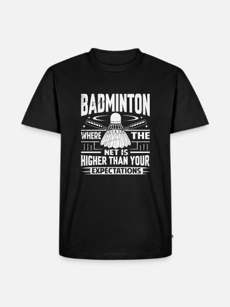 BADMINTON - Netto er højere end dine forventninger - Herre Premium økologisk T-shirt - sort