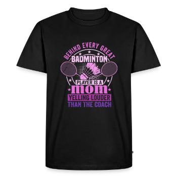 BADMINTON Maman Voix - Federball Mama - T-shirt Premium bio Homme - noir - Devant - Nico (187cm)
