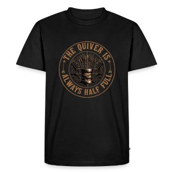 Funny Archery Saying - Quiver is full - Men's Premium Organic T-Shirt - black - Front - Nico (187cm)