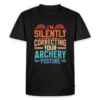 Archery Coach Saying - Archer Exercise - Men's Premium Organic T-Shirt - black - Front - Nico (187cm)