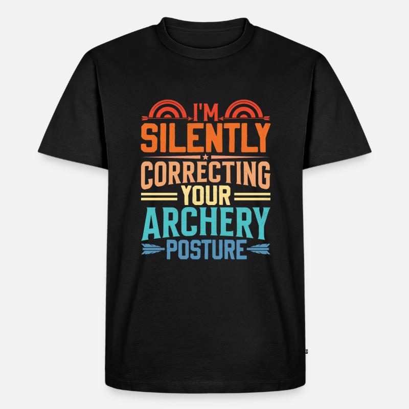 Bogenschießen Trainer Spruch - Bogenschütze Übung - Männer Premium Bio T-Shirt - Schwarz
