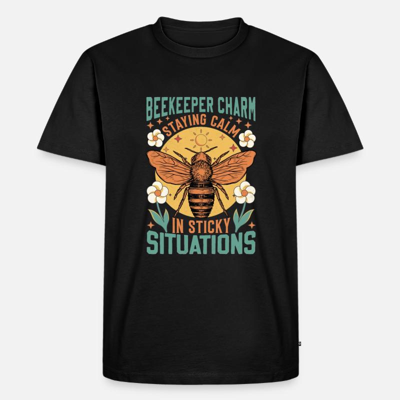 Beekeeper Charm – Sticky Situations - Männer Premium Bio T-Shirt - Schwarz