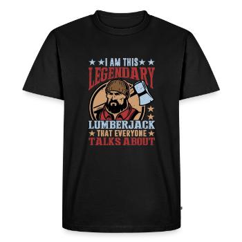 I'm that legendary lumberjack tree feller - Men's Premium Organic T-Shirt - black - Front - Nico (187cm)
