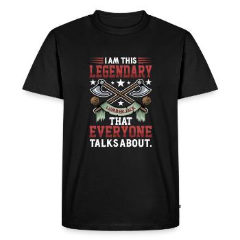 I'm that legendary lumberjack tree feller - Men's Premium Organic T-Shirt - black - Front - Nico (187cm)