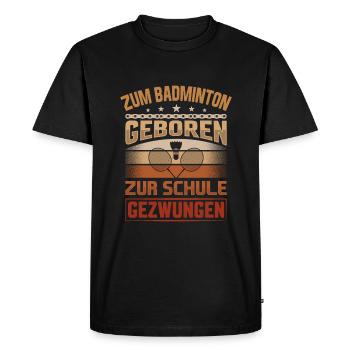 Étudiant en badminton - Dicton des jeunes de badminton - T-shirt Premium bio Homme - noir - Devant - Nico (187cm)