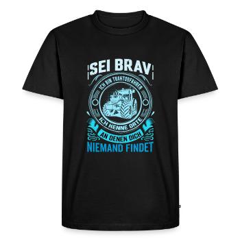 Tractor Driver - Tractor Agriculture Harvest Time - Men's Premium Organic T-Shirt - black - Front - Nico (187cm)