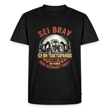 Tractor Driver - Tractor Agriculture Harvest Time - Men's Premium Organic T-Shirt - black - Front - Nico (187cm)