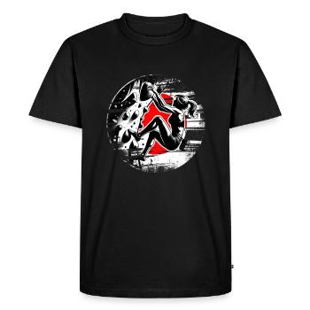 Japan Climber - Grimpeur de bloc femme - T-shirt Premium bio Homme - noir - Devant - Nico (187cm)