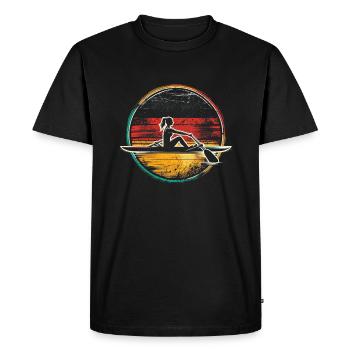 Allemagne Drapeau Aviron Femme - T-shirt Premium bio Homme - noir - Devant - Nico (187cm)
