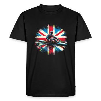 Rameur de drapeau britannique rameur rameur rameur patriote - T-shirt Premium bio Homme - noir - Devant - Nico (187cm)