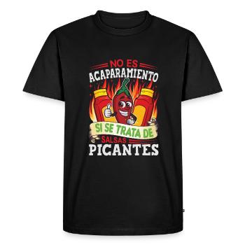 Tenue d’amant de poivre de nourriture épicée pour épicé - T-shirt Premium bio Homme - noir - Devant - Nico (187cm)