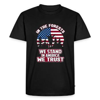 Usa bûcheron menuisier forestier vêtements - T-shirt Premium bio Homme - noir - Devant - Nico (187cm)