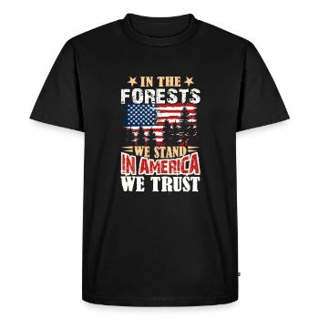Américain bûcheron amant États-Unis vêtements - T-shirt Premium bio Homme - noir - Devant - Nico (187cm)