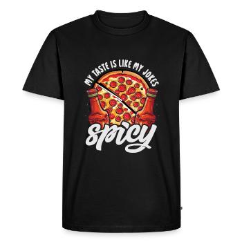 Red Hot Chili Sauce Épicé Amateur de Nourriture Pizza Robe - T-shirt Premium bio Homme - noir - Devant - Nico (187cm)
