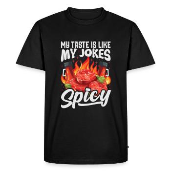 Red Hot Chili Sauce Épicé Amateur de Nourriture Pizza Robe - T-shirt Premium bio Homme - noir - Devant - Nico (187cm)
