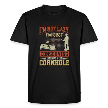 Corn Hole Player Bean Bags Hitting Holes Outfit - Men's Premium Organic T-Shirt - black - Front - Nico (187cm)