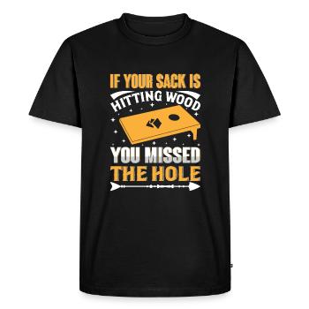 Cornhole Game Lover Cornhole Enthusiast Outfit - Men's Premium Organic T-Shirt - black - Front - Nico (187cm)