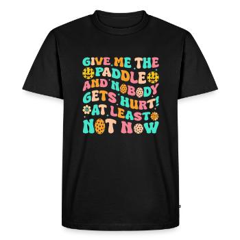 Pickleball player Pickleball competition outfit - Men's Premium Organic T-Shirt - black - Front - Nico (187cm)