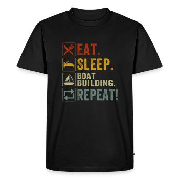Constructeur de bateaux Construction de bateaux Vêtements de bûcheron - T-shirt Premium bio Homme - noir - Devant - Nico (187cm)