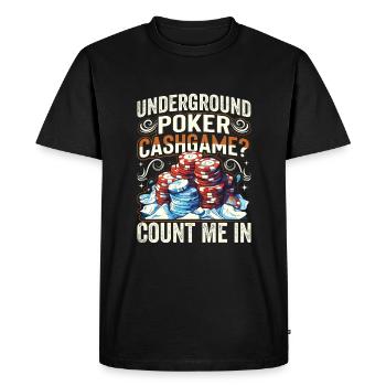 Women's outfit for card games, gambling, - Men's Premium Organic T-Shirt - black - Front - Nico (187cm)