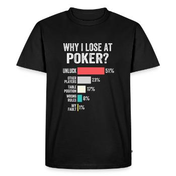 Poker Enthusiast Poker Chips Card Games - Men's Premium Organic T-Shirt - black - Front - Nico (187cm)