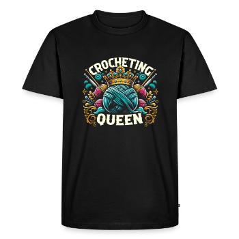 Crocheteuse au crochet Crochet Queen Lady Girl - T-shirt Premium bio Homme - noir - Devant - Nico (187cm)