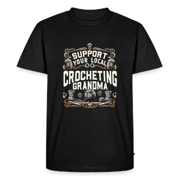 Crochet Crochet Crochet Fil Tricot Vêtements - T-shirt Premium bio Homme - noir - Devant - Nico (187cm)