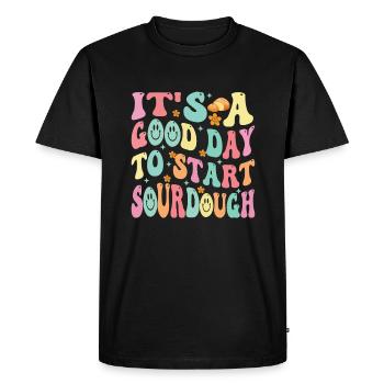 boulangerie-boulanger-amaigri-amélis-levain-passionné de levain - T-shirt Premium bio Homme - noir - Devant - Nico (187cm)