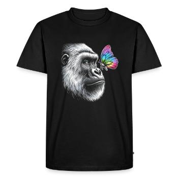 Gorilla Butterflies Animal Wildlife Zookeeper - Men's Premium Organic T-Shirt - black - Front - Nico (187cm)