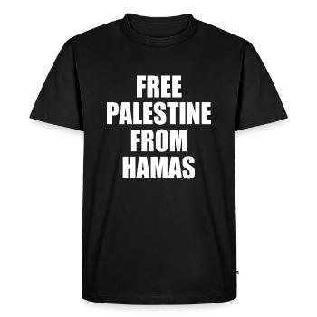 Free palestine - israel - Men's Premium Organic T-Shirt - black - Front - Nico (187cm)