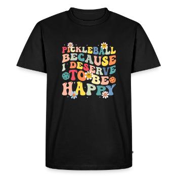 Joueur de pickleball Tournoi de dinking de pickleball - T-shirt Premium bio Homme - noir - Devant - Nico (187cm)