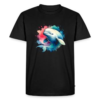 Béluga, cétologue mammifère marin - T-shirt Premium bio Homme - noir - Devant - Nico (187cm)
