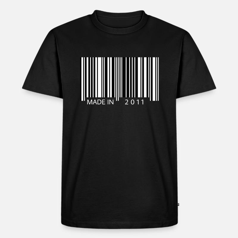 Made in 2011 Barcode Geschenk - Männer Premium Bio T-Shirt - Schwarz