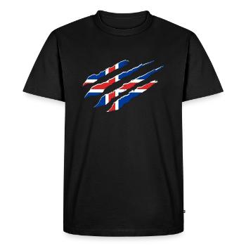 Iceland Flag Scratch Icelandic Flag Home - Men's Premium Organic T-Shirt - black - Front - Nico (187cm)