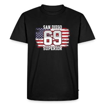 San Diego - T-shirt Premium bio Homme - noir - Devant - Nico (187cm)