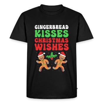 Gingerbread Christmas Gingerbread Man - Men's Premium Organic T-Shirt - black - Front - Nico (187cm)