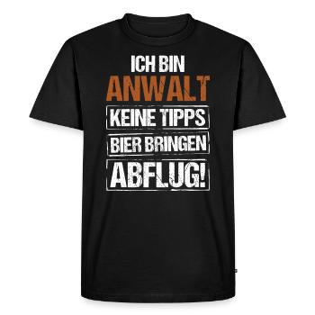 Je suis avocat - apporte de la bière et pars - T-shirt Premium bio Homme - noir - Devant - Nico (187cm)