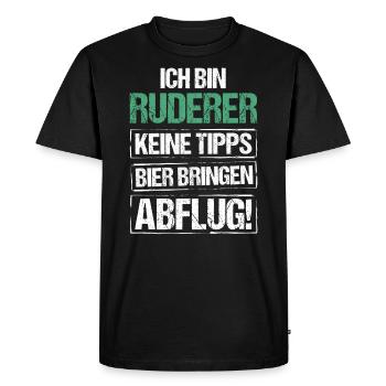 I'm a rower - bring beer and take off - Men's Premium Organic T-Shirt - black - Front - Nico (187cm)